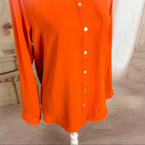 NEW J.Jill Burnt Orange Collared Camperi Button Down Shirt - Picture 6 of 11